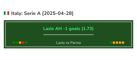 Lazio vs Parma soccer prediction