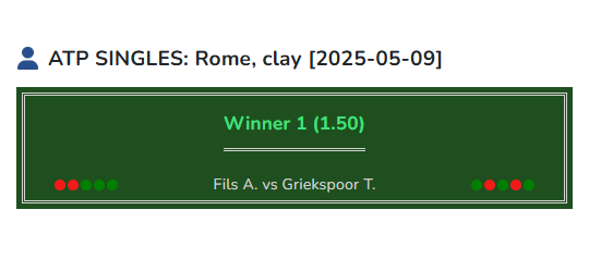 Fils vs Griekspoor tennis prediction